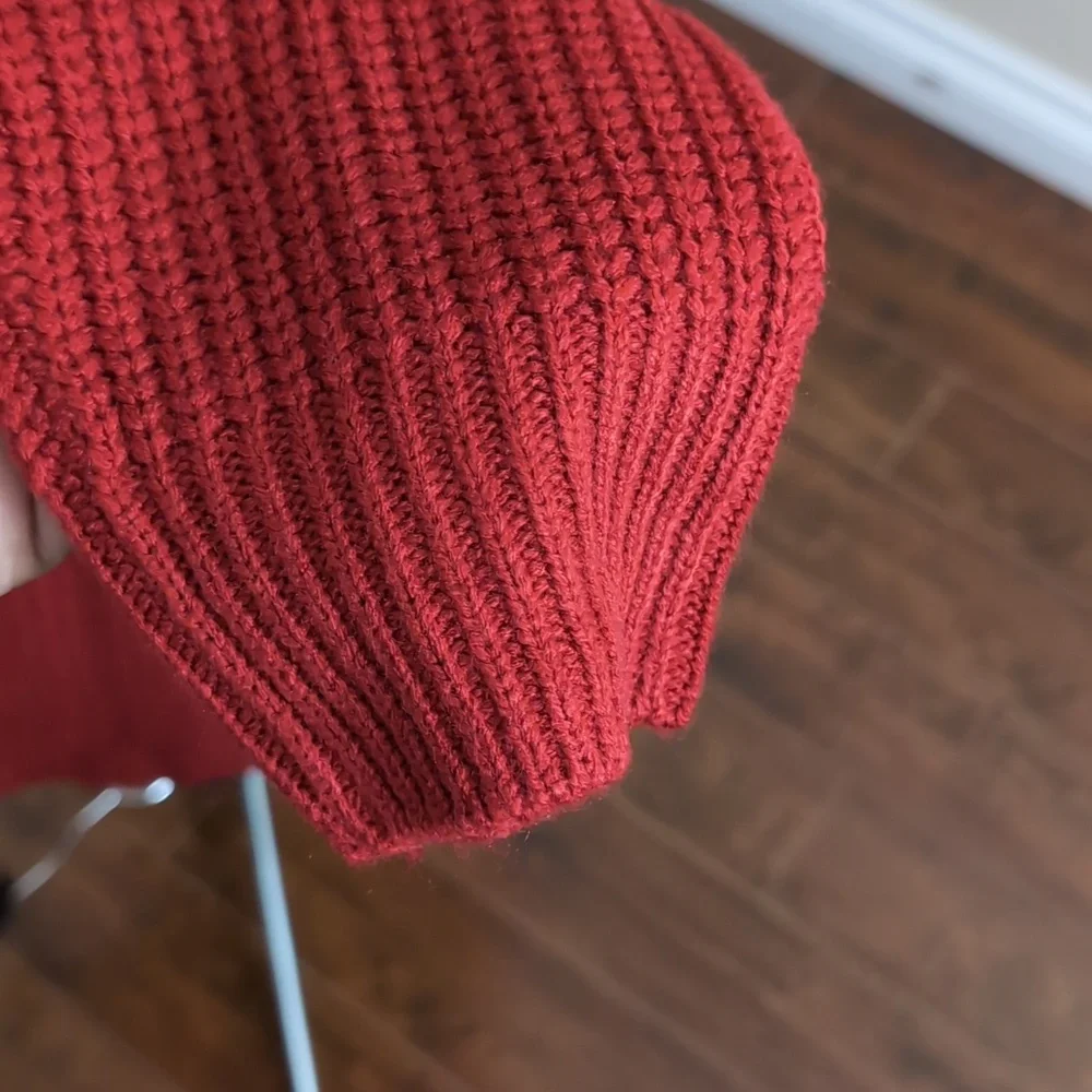 Joe Fresh| NWT Red Long Sleeve Mock Neck Midi Knit Sweater Dress - Picture 4 of 13